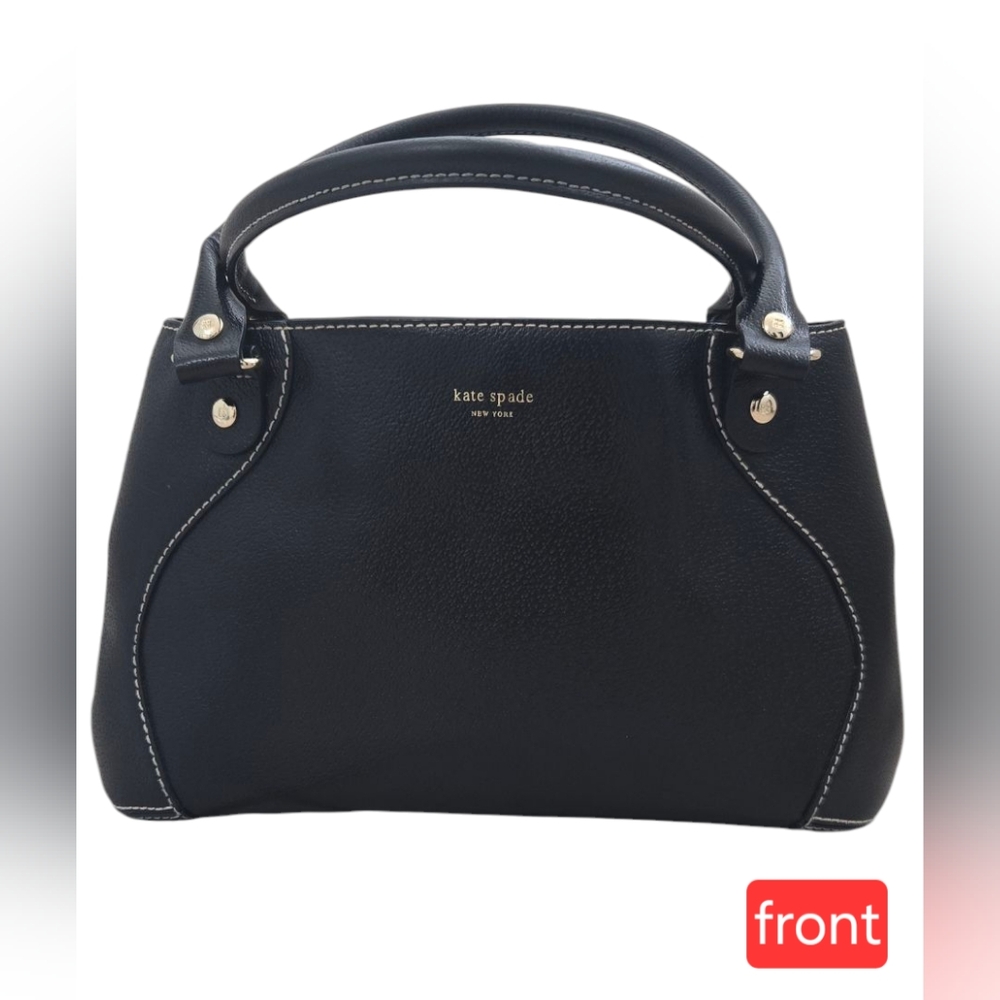Kate Spade Black Satchel Textured Leather Classic Design